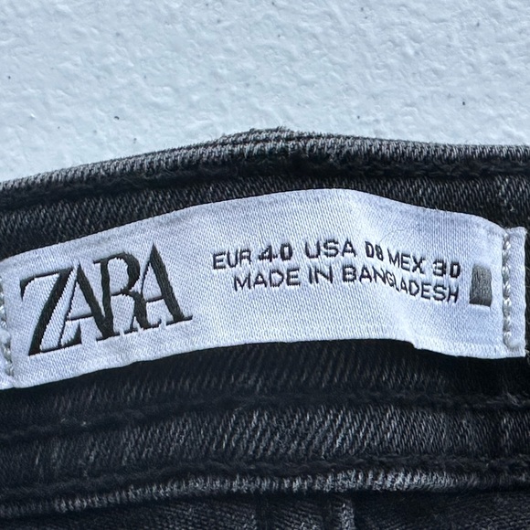Zara Womens Jeans Mid Rise Skinny Stretch Slim Fit‎ Denim Charcoal Black Size 30 - Picture 14 of 16